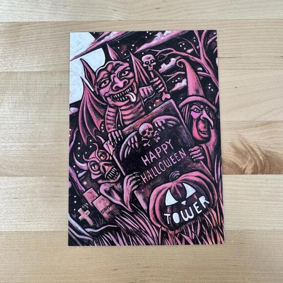 TOWER RECORDS‎ Advertising HAPPY HALLOWEEN Artist Strephon Taylor 4"x6" Postcard